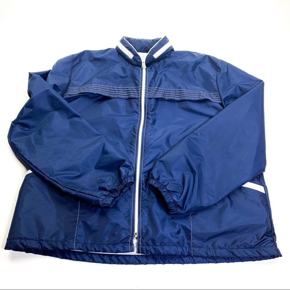 Vintage Aqua Sheen Packable Hooded Jacket Blue M